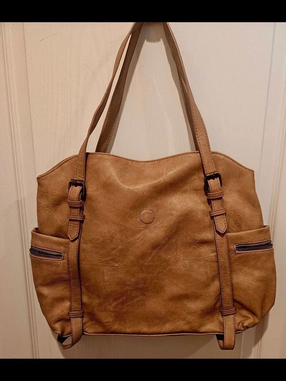 Everyday Tan Shoulder Tote - Casual Leather-Effect Bag